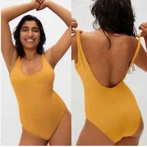 NWOT Everlane Square Neck One Piece Swimsuit in Marigold